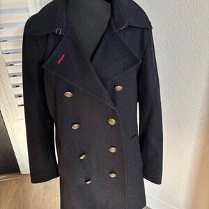 Tommy Hilfiger Double Breasted Navy Wool Peacoat